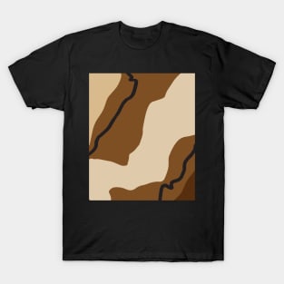 Warm Tones Abstract Topography  Aeasthetic  Pattern T-Shirt